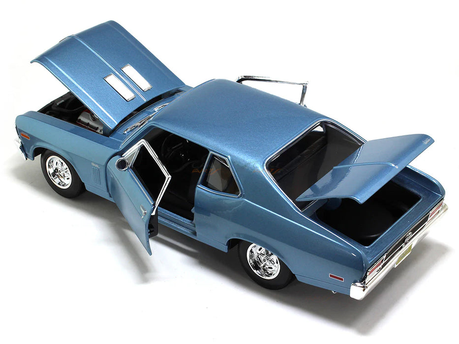 Maisto 1970 Chevrolet Nova SS Coupe blue 1:18 Maisto diecast Scale Model car-Vehicles-Maisto-Toycra