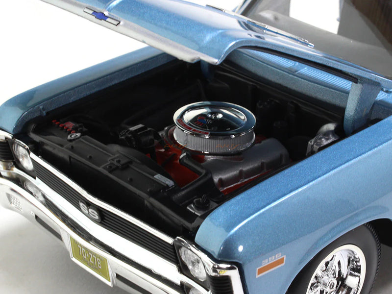 Maisto 1970 Chevrolet Nova SS Coupe blue 1:18 Maisto diecast Scale Model car