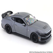 Maisto 2024 Ford Mustang Dark Horse Grey Acrylic Case 1:24 Bburago Licensed Diecast Scale Model Car Collectible