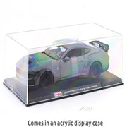 Maisto 2024 Ford Mustang Dark Horse Grey Acrylic Case 1:24 Bburago Licensed Diecast Scale Model Car Collectible