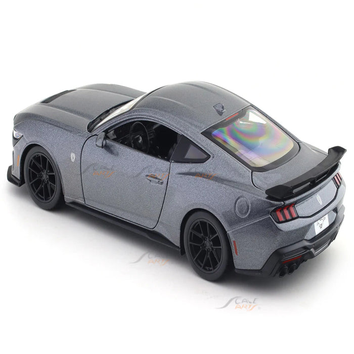 Maisto 2024 Ford Mustang Dark Horse Grey Acrylic Case 1:24 Bburago Licensed Diecast Scale Model Car Collectible