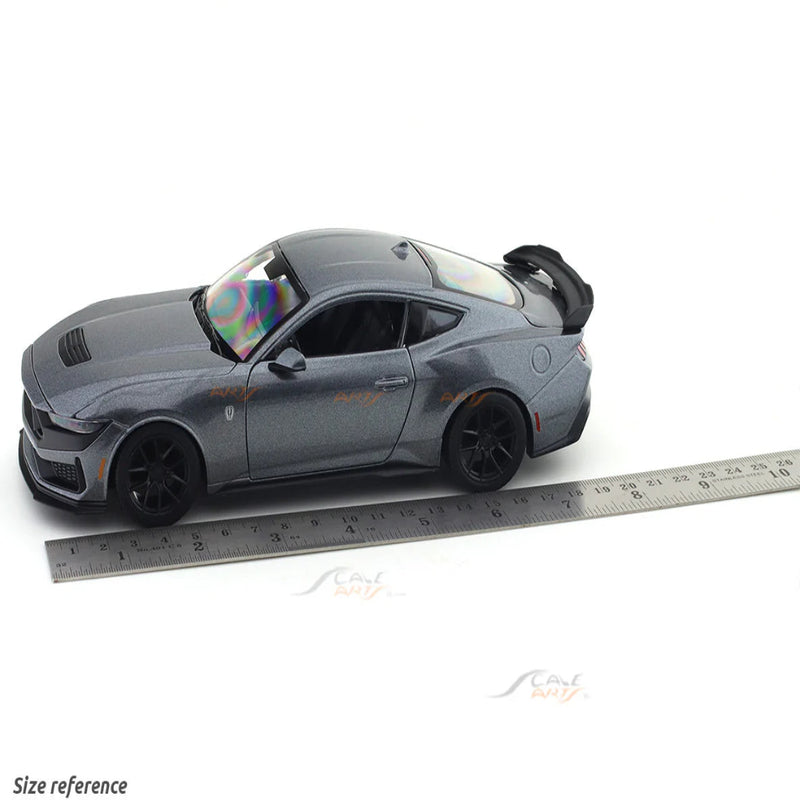 Maisto 2024 Ford Mustang Dark Horse Grey Acrylic Case 1:24 Bburago Licensed Diecast Scale Model Car Collectible
