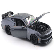 Maisto 2024 Ford Mustang Dark Horse Grey Acrylic Case 1:24 Bburago Licensed Diecast Scale Model Car Collectible