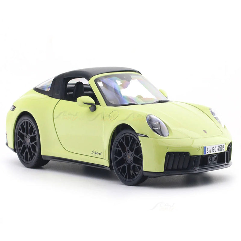 Maisto 2025 Porsche 911 992.2 Targa 4 GTS Hybrid Yellow 1:18 Maisto Licensed Diecast Scale Model Car Collectible