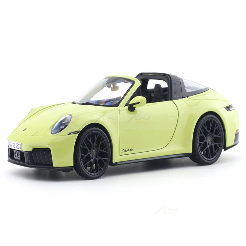 Maisto 2025 Porsche 911 992.2 Targa 4 GTS Hybrid Yellow 1:18 Maisto Licensed Diecast Scale Model Car Collectible