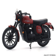 Maisto Jawa Yezdi #42 1:18 licensed diecast scale model bike collectible -Red