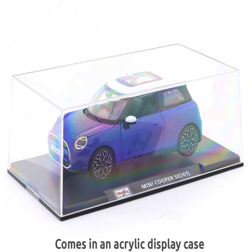 Maisto Mini Cooper SE J01 Blue 1:24 with Acrylic Case Licensed Diecast Scale Model Car Collectible-Vehicles-Maisto-Toycra