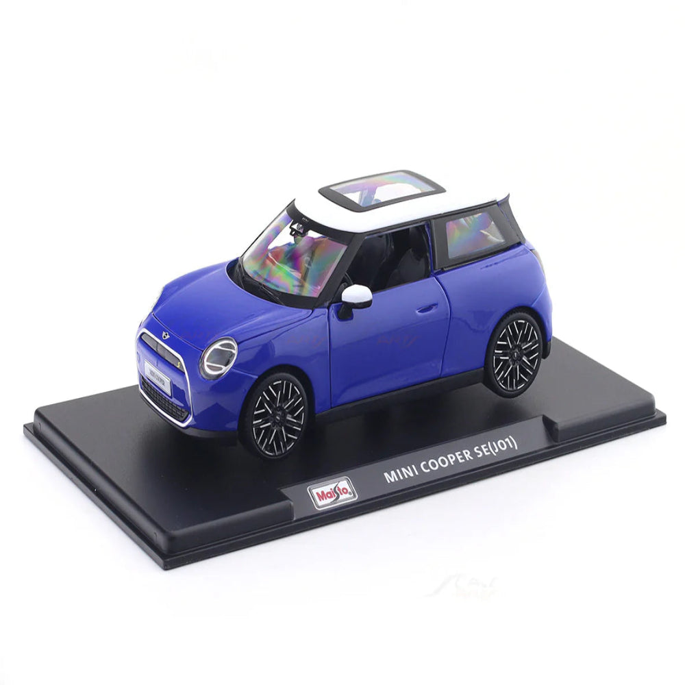 Maisto Mini Cooper SE J01 Blue 1 24 With Acrylic Case Licensed Diecast Maisto Mini Cooper SE J01 Blue 1 24 With Acrylic Case Licensed Diecast