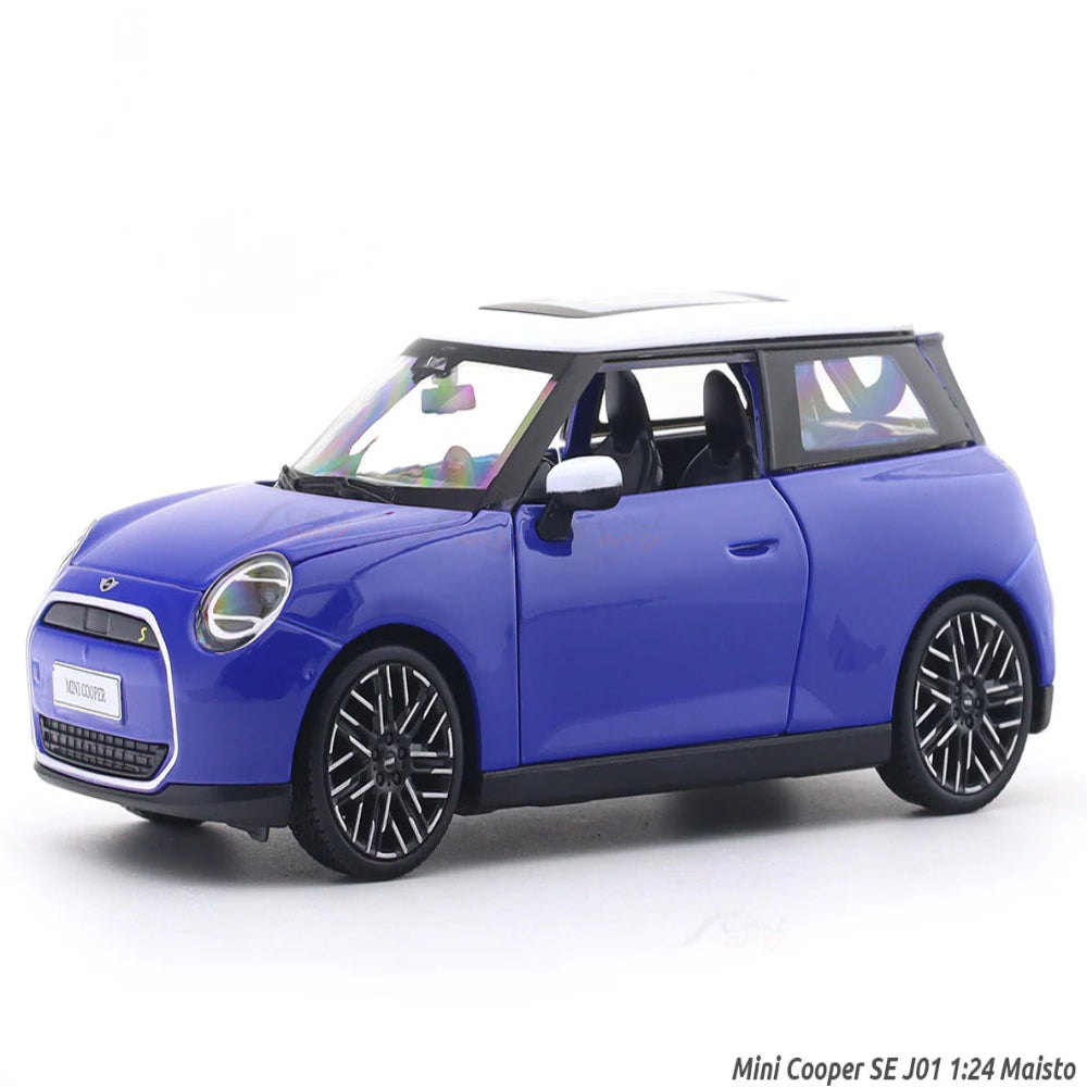 Maisto Mini Cooper SE J01 Blue 1 24 With Acrylic Case Licensed Diecast Maisto Mini Cooper SE J01 Blue 1 24 With Acrylic Case Licensed Diecast