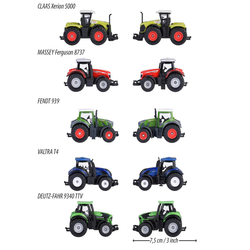 Majorette 212057400 Farm Tractor Set of 5