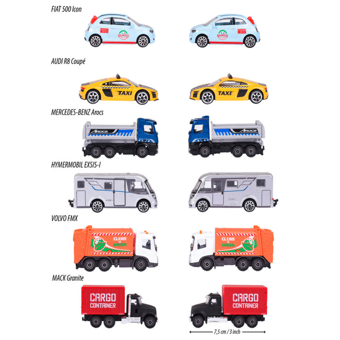 Majorette City Car - Set of 6-Vehicles-Majorette-Toycra