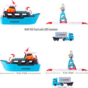 Majorette Creatix Logistic Freight Ship+1 Vehicle