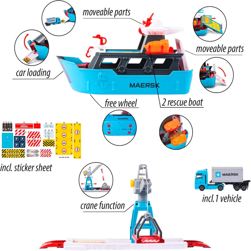 Majorette Creatix Logistic Freight Ship+1 Vehicle