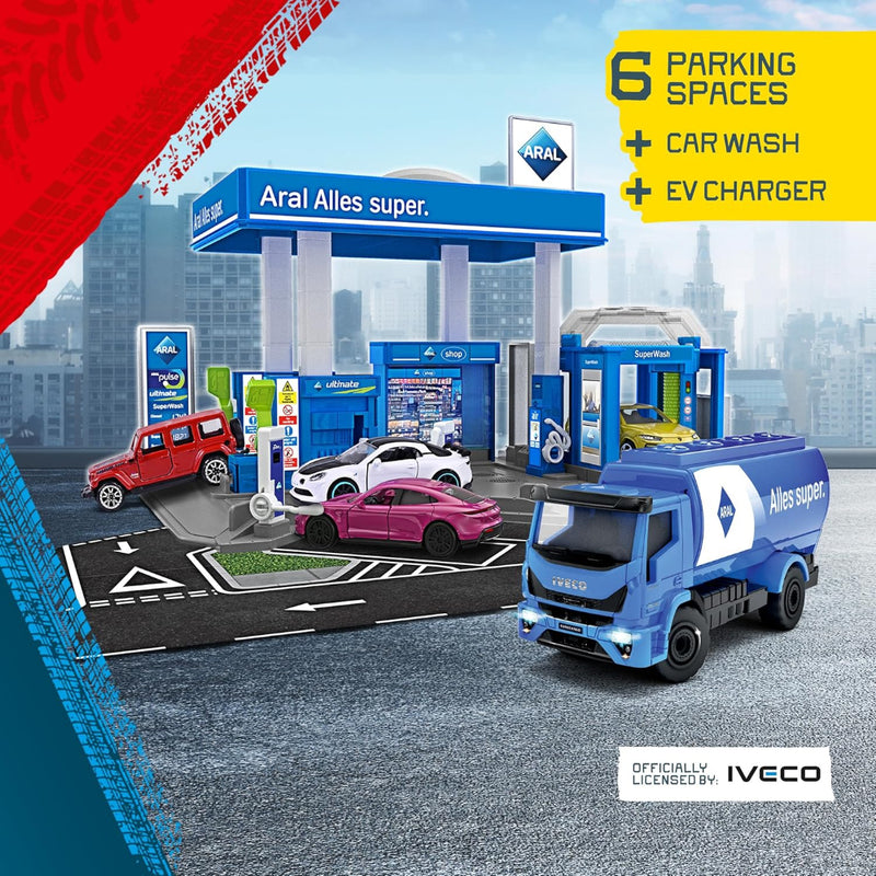 Majorette Petrol Station ARAL + Vehicle