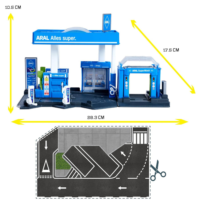 Majorette Petrol Station ARAL + Vehicle