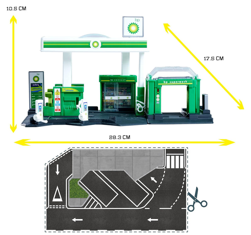 Majorette Petrol Station BP + 1 Vehicle