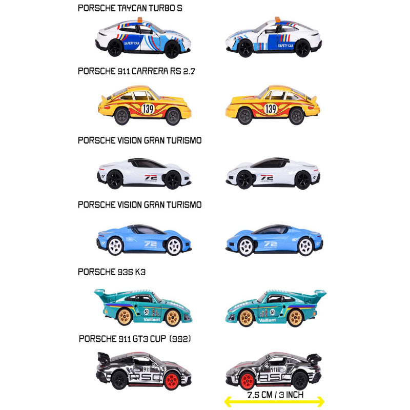 Majorette Porsche Deluxe Cars - Set of 6