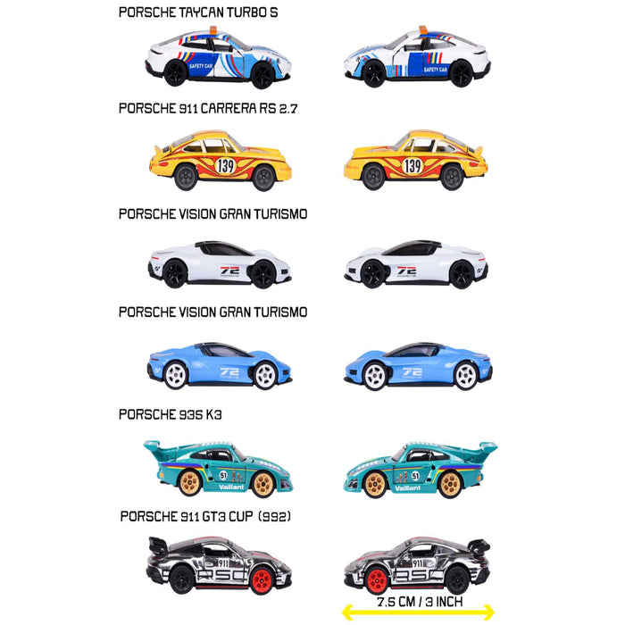 Majorette Porsche Deluxe Cars - Set of 6-Vehicles-Majorette-Toycra