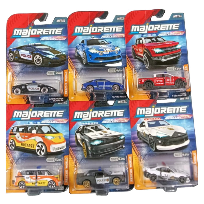 Majorette Rescue World Premium Cars -Set of 6-Vehicles-Majorette-Toycra