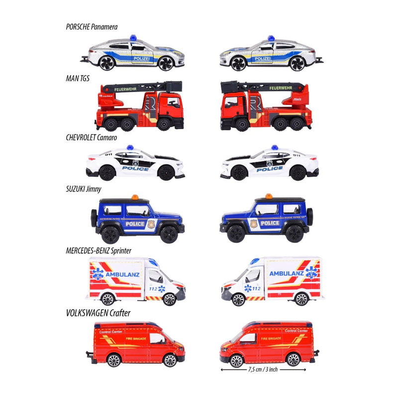 Majorette SOS Rescue Vehicles Set - Pack of 6