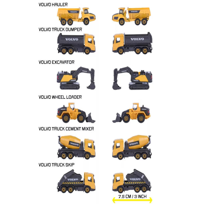 Majorette Volvo Construction Premium die-cast vehicle - Set of 6-Vehicles-Majorette-Toycra