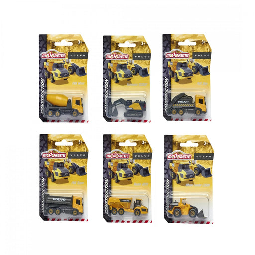 Majorette Volvo Construction Series - Pack of 6-Vehicles-Majorette-Toycra