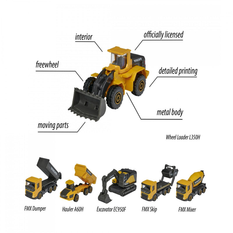 Majorette Volvo Construction Series - Pack of 6