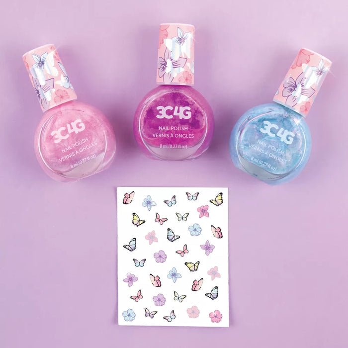 Make It Real Butterfly Nail Polish Trio Kit-Arts & Crafts-Make It Real-Toycra