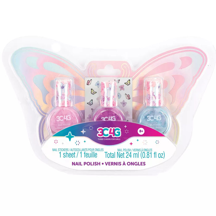 Make It Real Butterfly Nail Polish Trio Kit-Arts & Crafts-Make It Real-Toycra