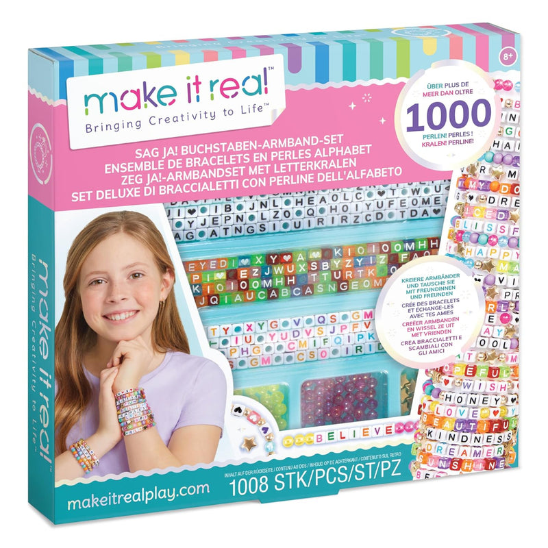 Make It Real DIY Toys Set - Say Yes! Alphabet Bead Bracelet Set