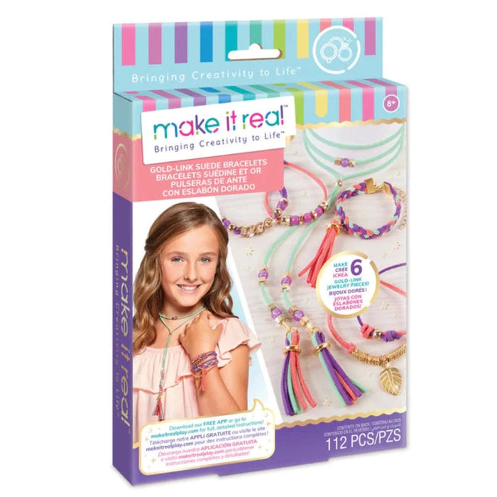 Make It Real Gold-Link Suede Bracelets-Arts & Crafts-Make It Real-Toycra