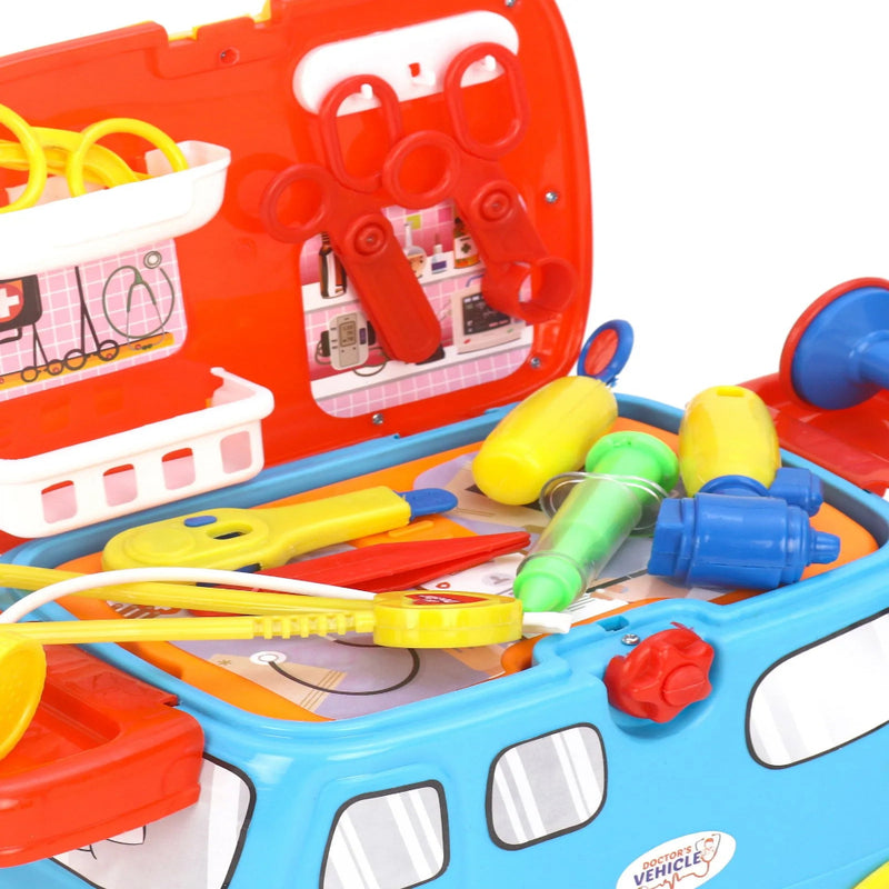 Mamma Mia 2 in 1 Doctors Role Play Vehicle Set of 16 - Multicolour