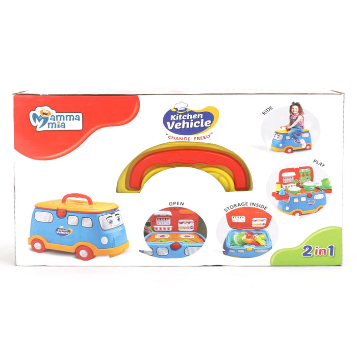 Mamma Mia 2 in 1 Role Play Kitchen Vehicle Set of 21 - Multicolour-Pretend Play-Mamma Mia-Toycra