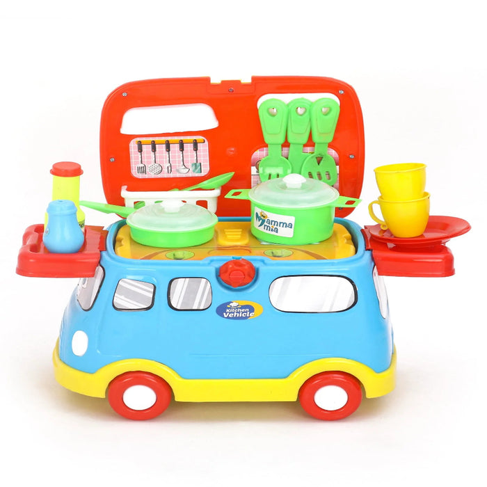 Mamma Mia 2 in 1 Role Play Kitchen Vehicle Set of 21 - Multicolour-Pretend Play-Mamma Mia-Toycra