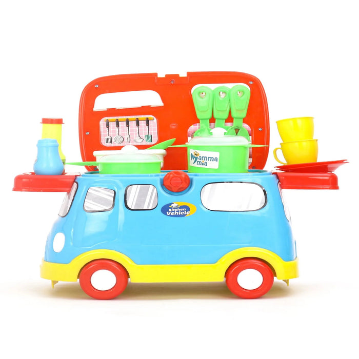 Mamma Mia 2 in 1 Role Play Kitchen Vehicle Set of 21 - Multicolour-Pretend Play-Mamma Mia-Toycra
