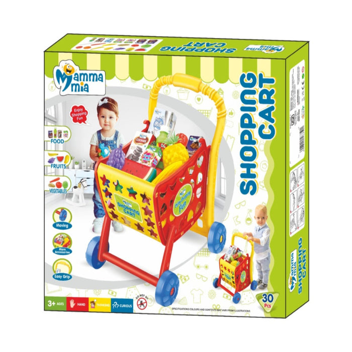 Mamma Mia 3 in 1 Role Play Shopping Cart Set of 30 - Multicolour-Pretend Play-Mamma Mia-Toycra