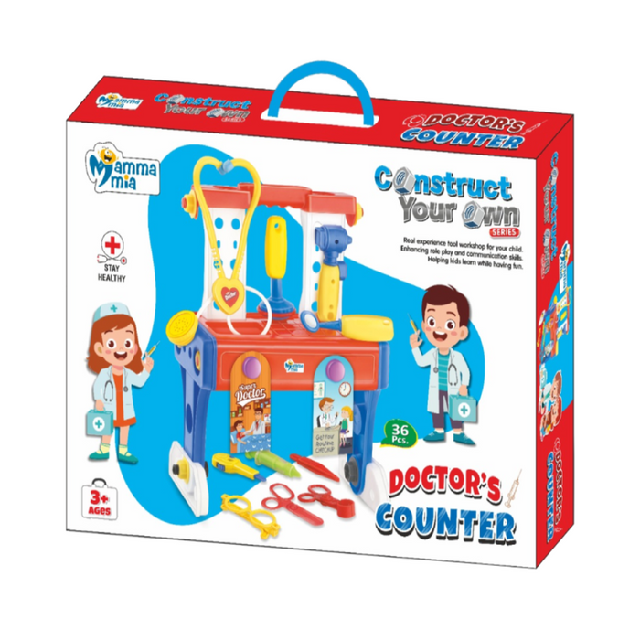 Mamma Mia Construct Own Doctor Counter Multicolor - 36 Pieces-Pretend Play-Mamma Mia-Toycra