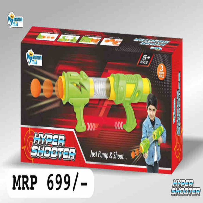 Mamma Mia Hyper Shooter Ball Gun - Multi Color-Action & Toy Figures-Mamma Mia-Toycra