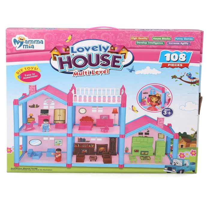 Mamma Mia Lovely House Multicolour- 108 Pieces-Pretend Play-Mamma Mia-Toycra
