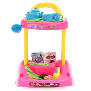 Mamma Mia Tea Set Trolley Pretend Playset - 19 Pieces (Color May Vary)