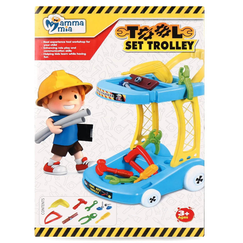 Mamma Mia Tool Set Trolley Pretend Playset - 10 Pieces