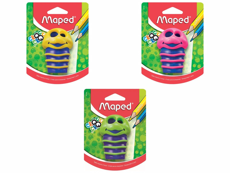 Maped Croc Croc 2Hole Blister Sharpners - Pack Of 3