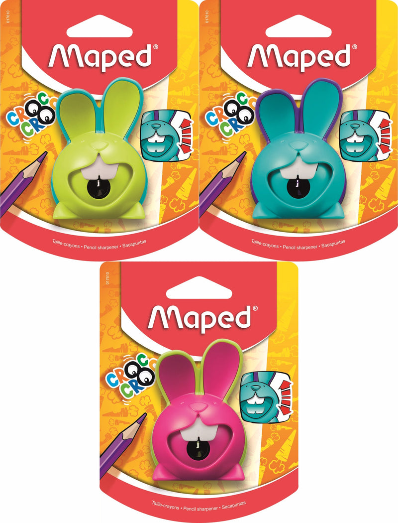Maped Croc Croc Innovation 1Hole Pencil Sharpners - Pack Of 3
