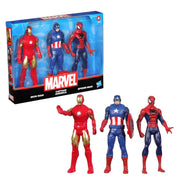 Marvel Action Figure Toy 3-Pack, 6-inch Figures, Iron Man, Spider-Man, Captain America