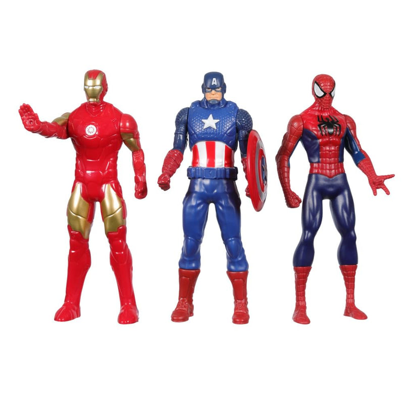 Marvel Action Figure Toy 3-Pack, 6-inch Figures, Iron Man, Spider-Man, Captain America