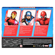 Marvel Action Figure Toy 3-Pack, 6-inch Figures, Iron Man, Spider-Man, Captain America