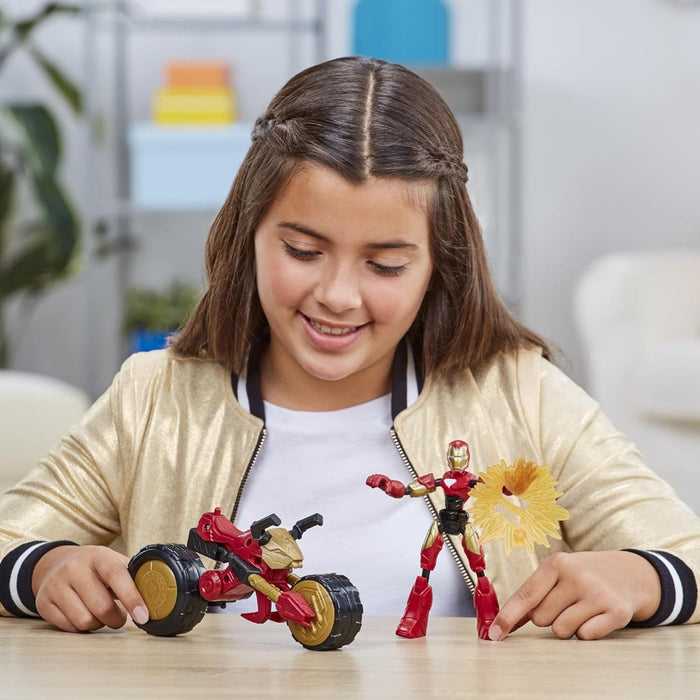 Marvel Bend and Flex, Flex Rider Iron Man-Action & Toy Figures-Marvel-Toycra