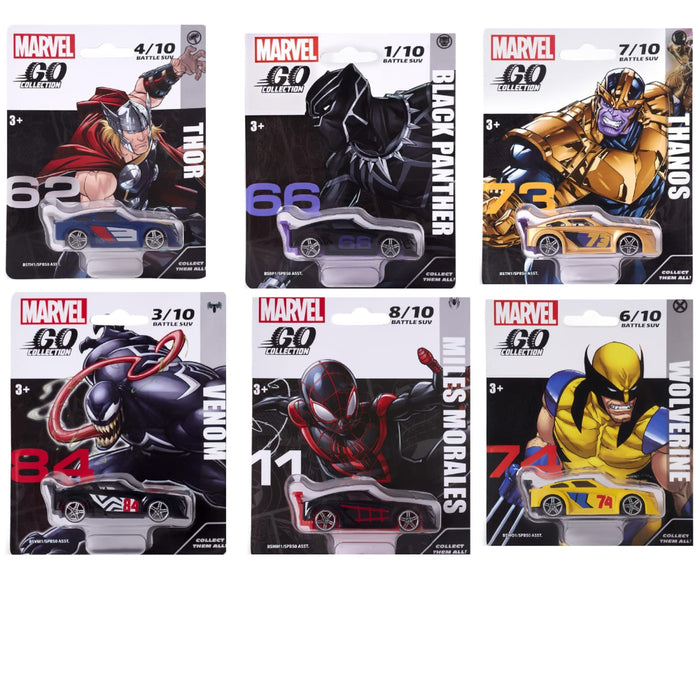 Marvel Diecast Battle SUV Wave 1 Toy Car Go Collection Set of 6-Vehicles-Marvel-Toycra