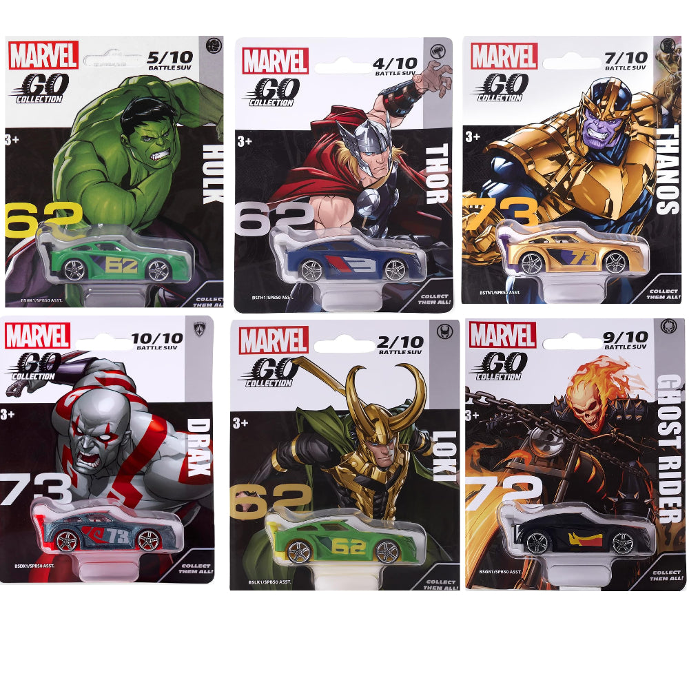 Marvel Diecast Battle SUV Wave 2 Toy Car Go Collection Set of 6
