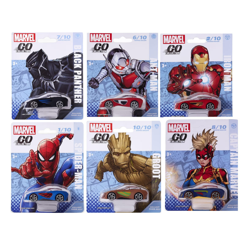 Marvel Diecast Rapid Racer Wave 1 Toy Car Set of 6